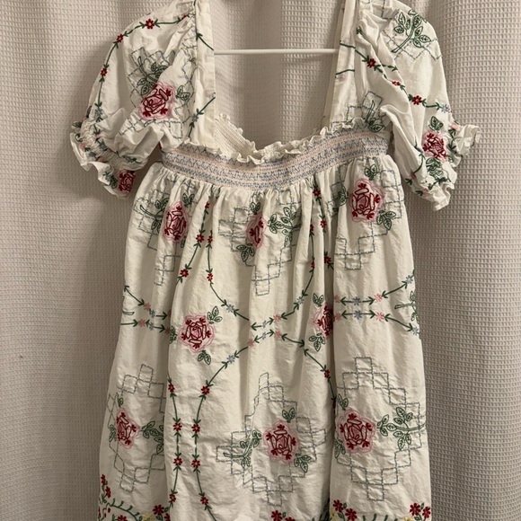 Damson Madder Lulu Floral Embroidered Mini Dress - Picture 3 of 3